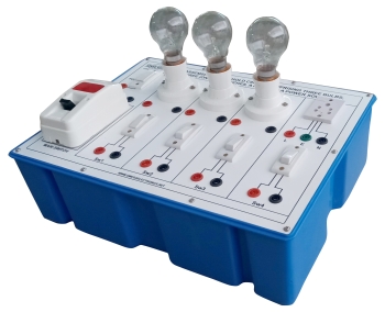 TO ASSEMBLE A HOUSEHOLD  CIRCUIT COMPRISING THREE BULBS,  THREE (ON/OFF) SWITCHES, A FUSE  AND A POWER SOURCE