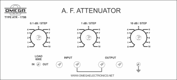 A.F. Attenuator (Range 0-111 dB, 0.1dB/Step 3 dials)