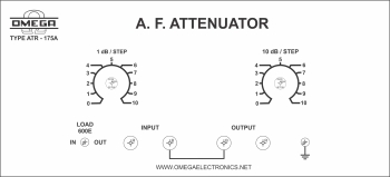 A.F. Attenuator (Range 0-110 dB, 1dB/Step 2 dials)