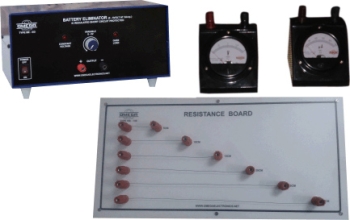 Verification of laws of resistance in series and parallel combination using ammeter and voltmeter (C.R.)