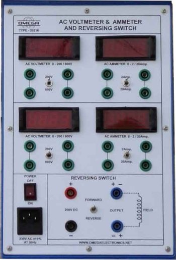 AC VOLTMETER & AC AMMETER AND REVERSING SWITCH