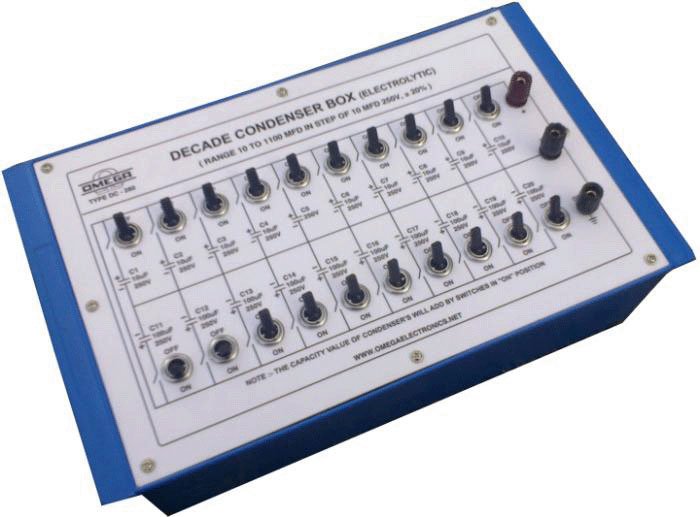Decade Condenser Box (Electrolytic) (10uF to 1100 uF) 2 Dials 20 steps