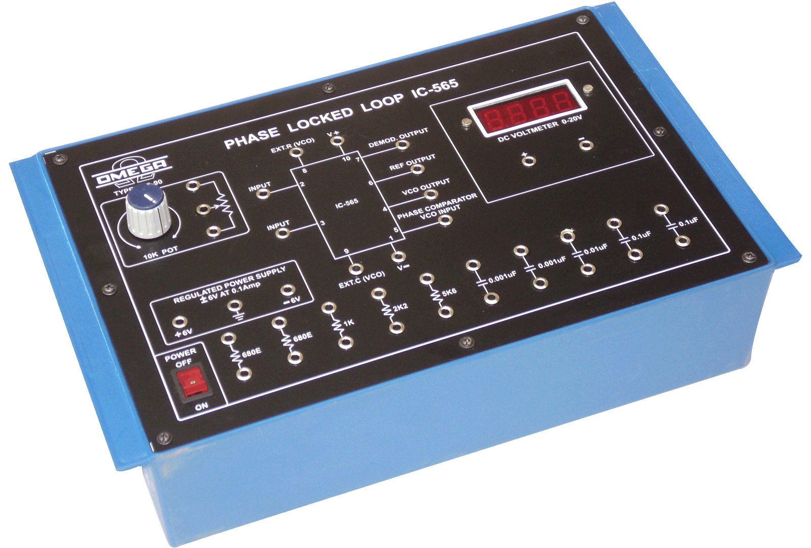 Phase Locked Loop IC 565  with power supply and 1 meters