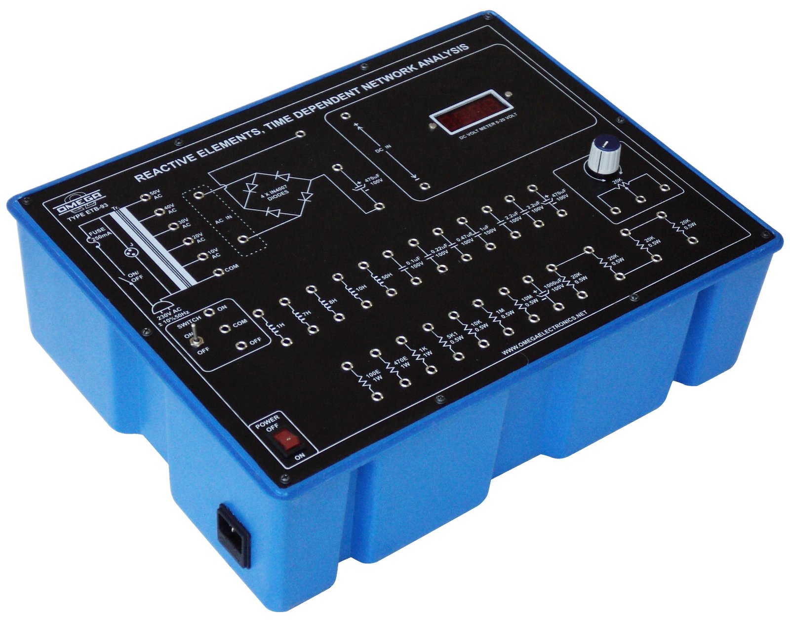 Reactive Elements & Time Dependent Network Analysis  with power supply and 1 multi range meters