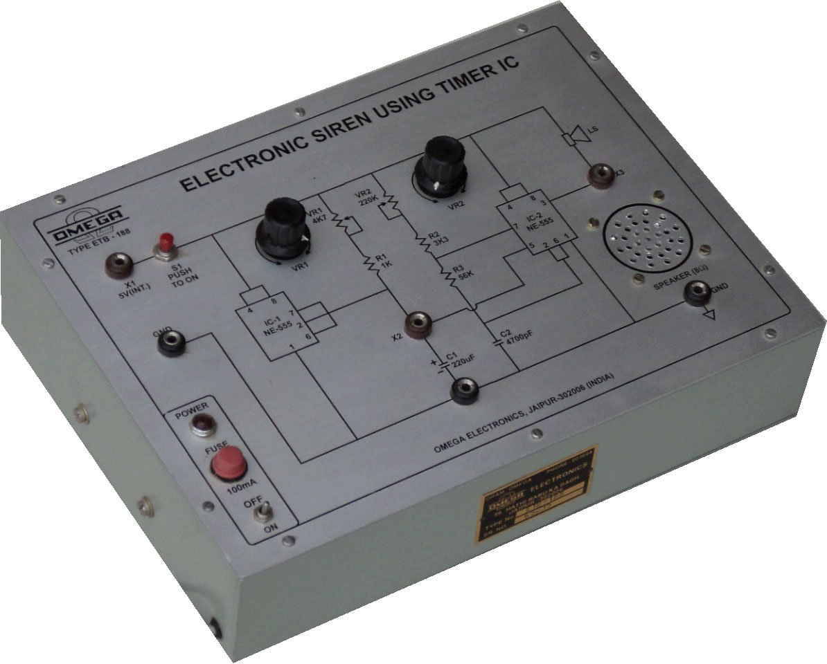 Electronic Siren using Timer ICs with Power Supply (C.R.)