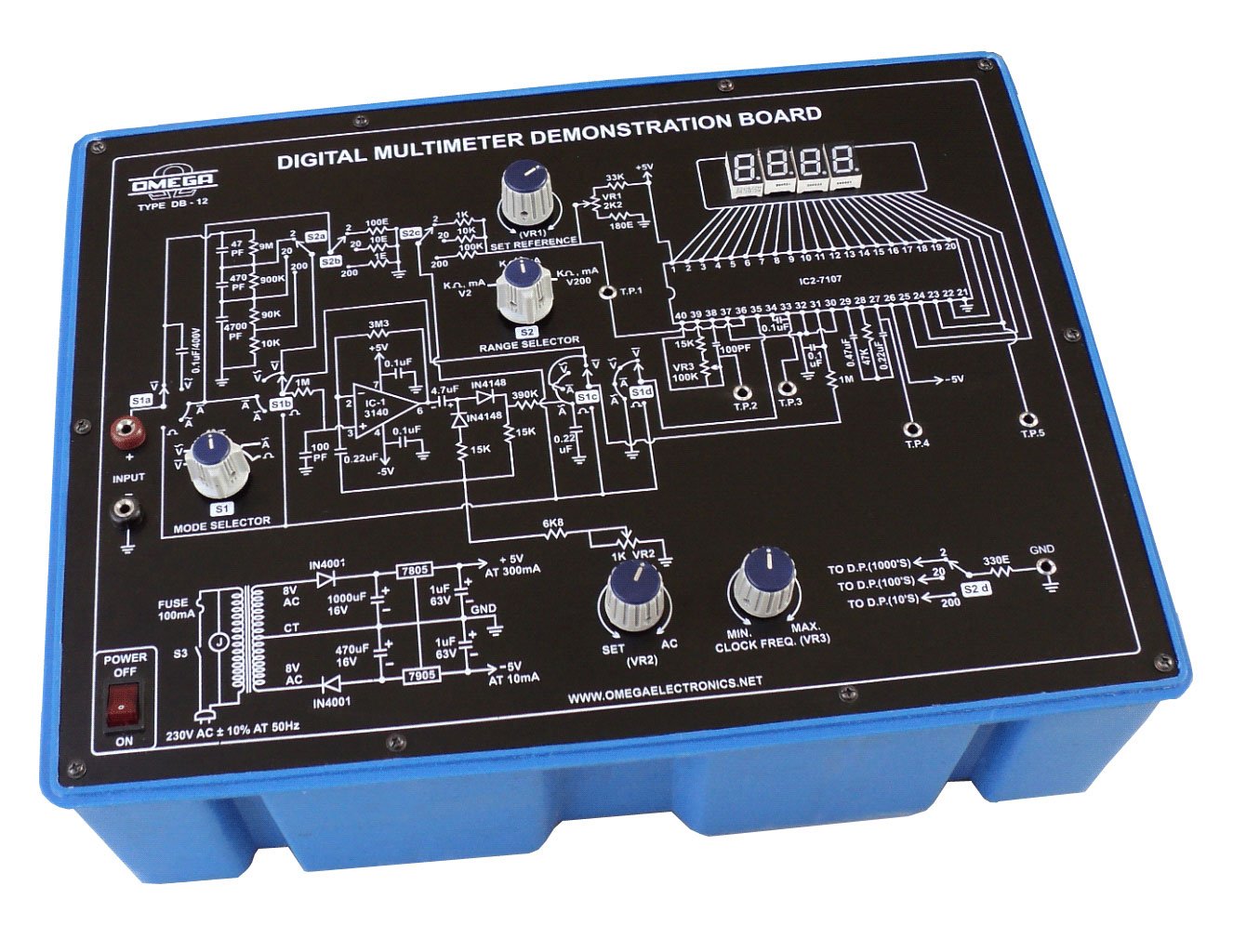 Digital Multimeter Demonstration Board with power supply