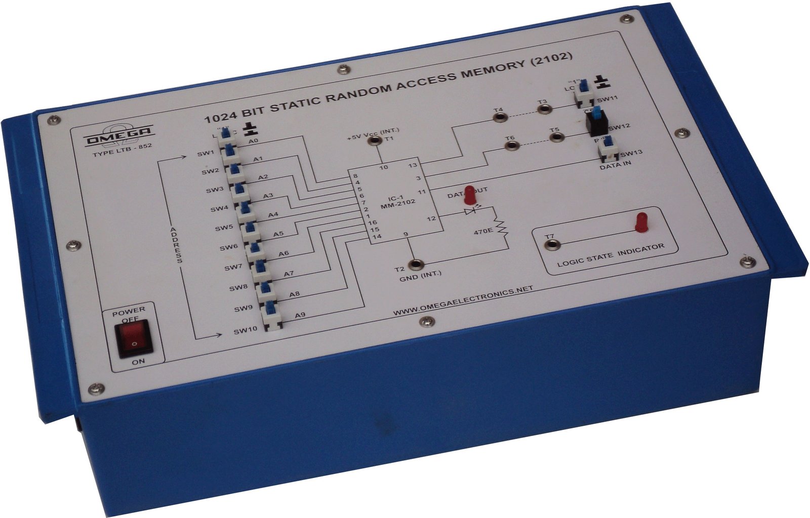 1024 x 1 Bit Static Random Access Memory (2102) with Power Supply (C.R.)