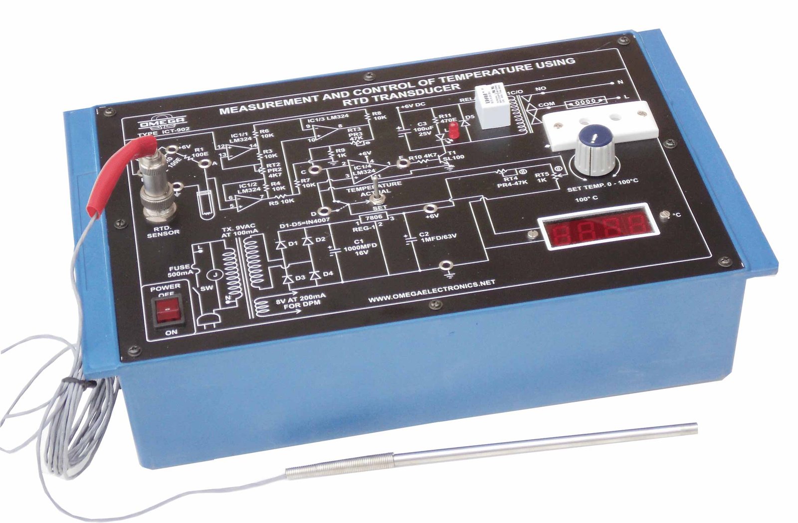 Measurement and Control of temperature using RTD transducer