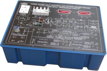 Three Phase Half Controlled Thyristorized Bridge Converter with Triggering Circuit with Power Supply